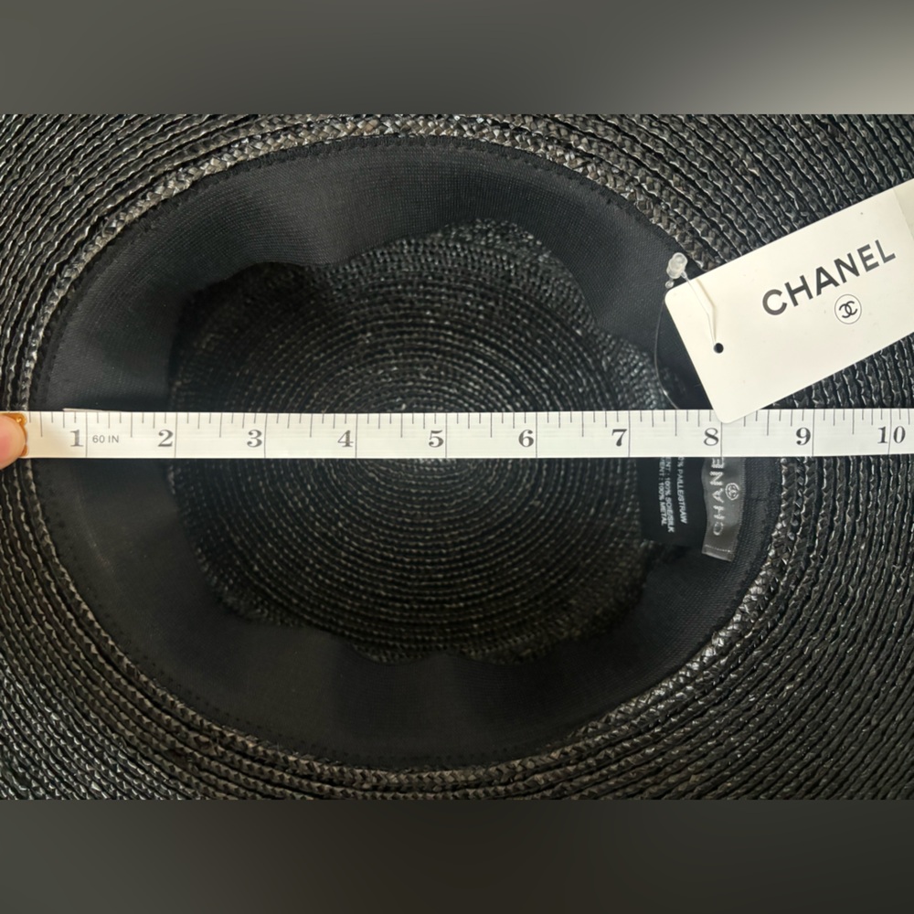 Chanel 2020 straw wide brim hat black NWT - Picture 12 of 13